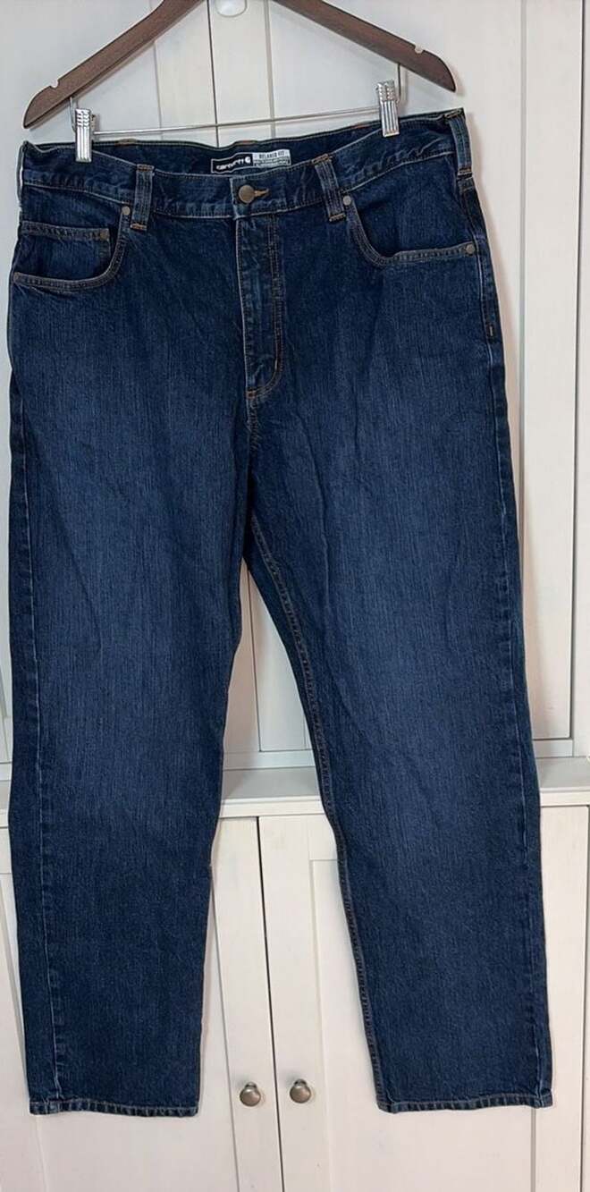 Carhartt Relaxed Fit Jeans Size 38x34 Blue Denim BD5119-M